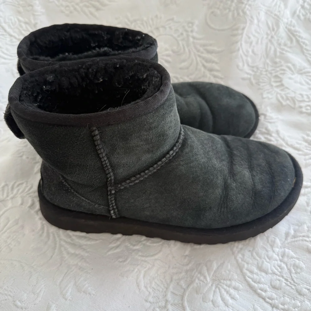 UGG Black Shearling Ankle Boots Size 6